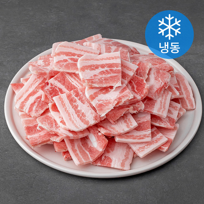 국제식품 덴마크산 돈삼겹 한입크기 5 x 6 x 0.5 cm (냉동), 1kg, 3개