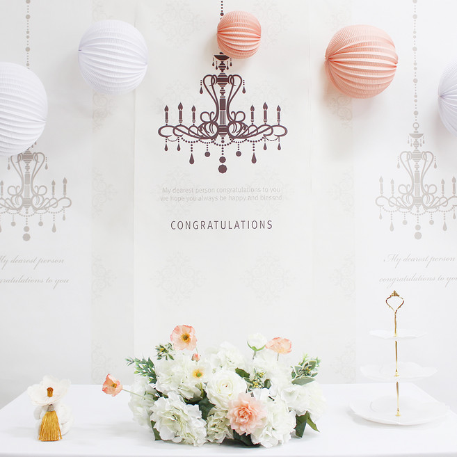 파티렐라 돌상 백일상 칠순 생신 셀프 파티용품 세트, 4번 화이트블라썸