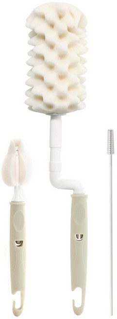 리에또베이비 빅스펀지 젖병솔 3종 세트, 모던카키, 1세트