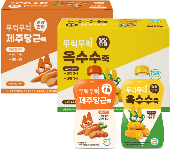 이유케어스 유아용 무럭무럭 죽 2종 세트, 700g, 1세트