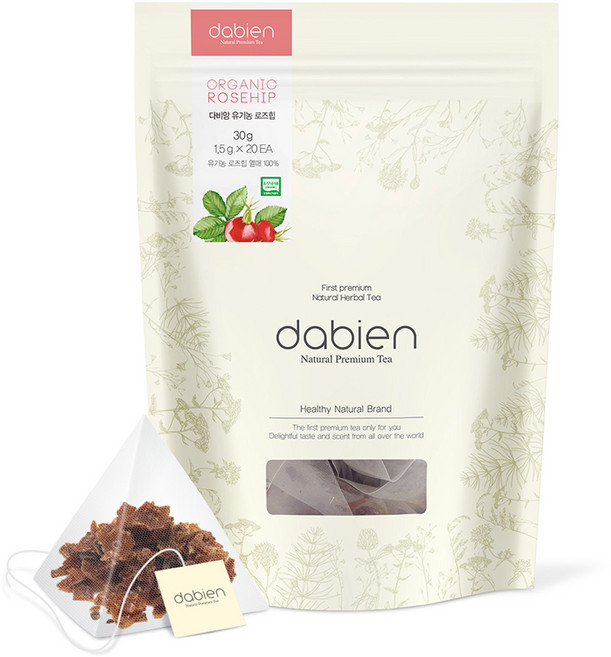 다비앙 유기농 로즈힙 티백, 1.5g, 20개입, 1개
