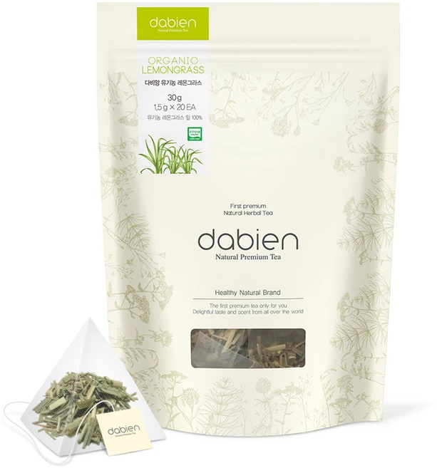 다비앙 유기농 레몬그라스 차 생분해 티백, 1.5g, 20개입, 1개 - 쿠팡