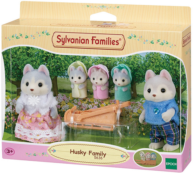 EPOCH Sylvanian Families 森林家族 哈士奇家族公仔 5636, 1個