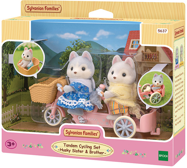 실바니안패밀리 허스키 핑크 자전거 피규어 세트 5637, 1개