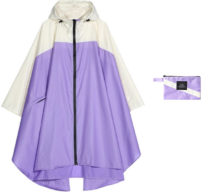 연우 여성용 투톤컬러 바람막이 레인코트 + 파우치