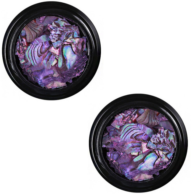 보라색 자개 네일파츠, 혼합색상, 4개