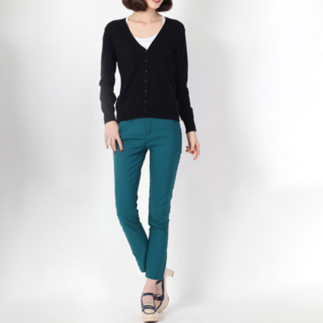 더시럽 여성용 컬러풀 브이넥 니트 가디건