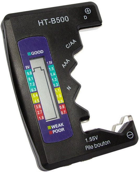 에이치디탑 디지털 LCD 건전지 배터리 측정 테스터기 HT-B500, 1개