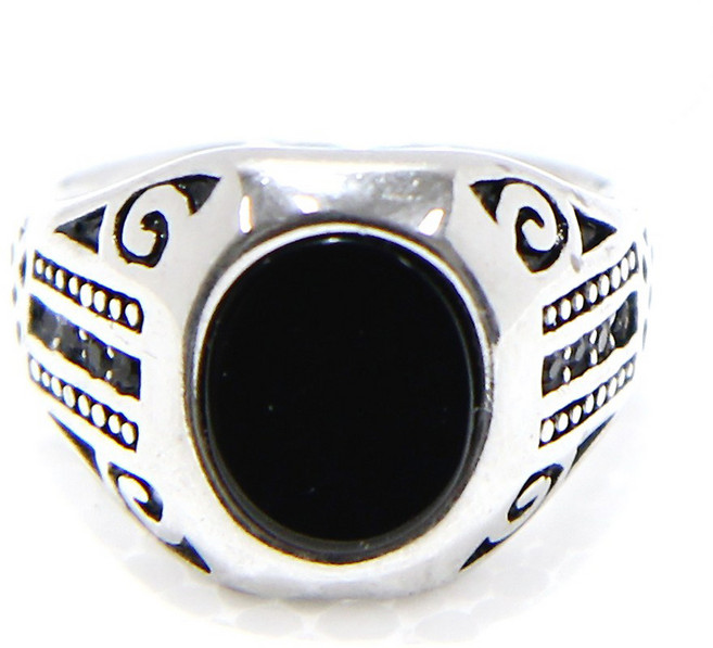 인디라벨 써지컬스틸 블랙문양 반지