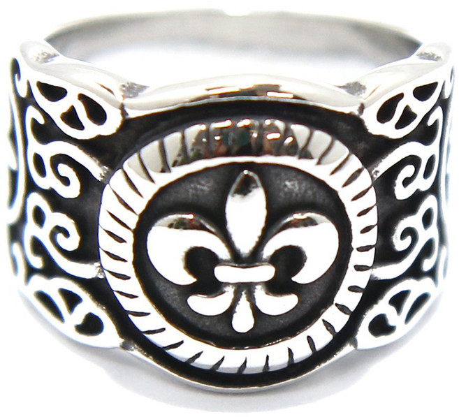 인디라벨 써지컬스틸 백합문양 반지