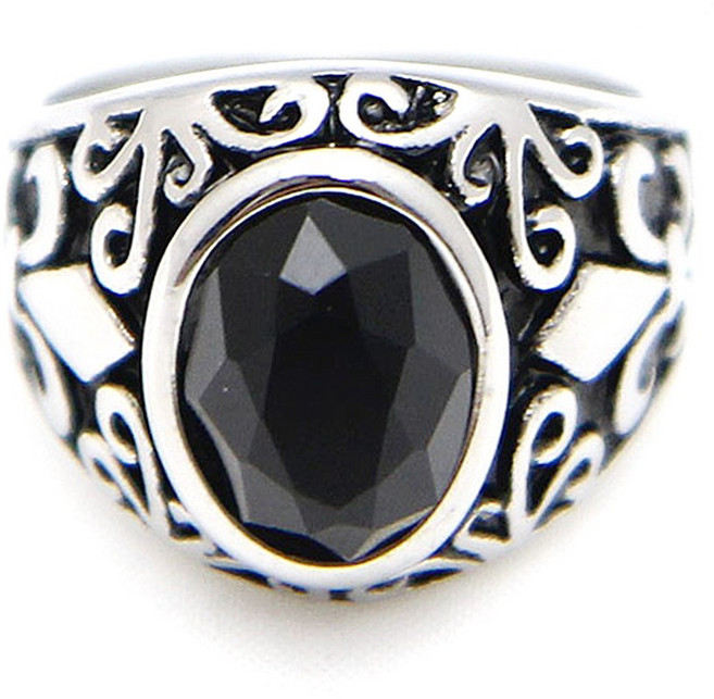 인디라벨 써지컬스틸 블랙스톤 반지