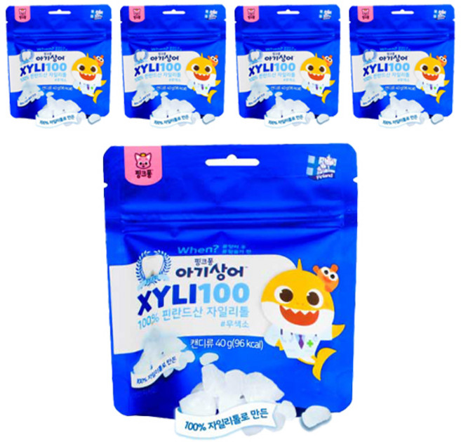 핑크퐁 자일리100 껌, 40g, 5개