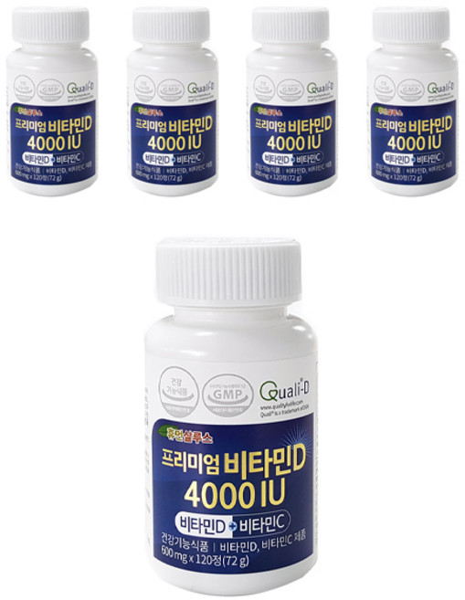 휴먼살루스 프리미엄 비타민D3 4000IU 비타민C 복합 영양제, 5개, 72g
