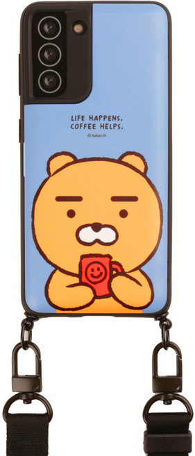 카카오프렌즈 라이언카페 카드 수납 목걸이 유크바 휴대폰 케이스