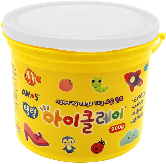 아모스 유아용 탱탱 아이클레이, 흰색, 900g, 1개