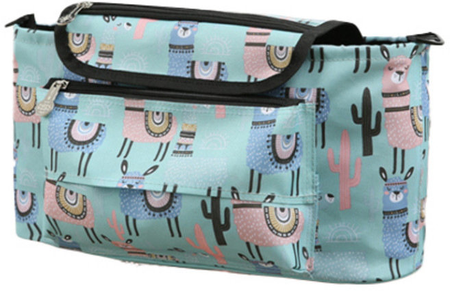 JCP 큐티 패턴 유모차 숄더백, 그린