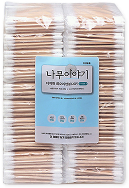 나무이야기 회오리형 더착한 면봉, 100개입, 20개