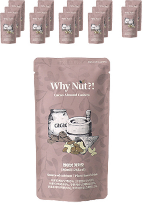 와이넛 아몬드 넛츠 밀크 카카오, 15개, 180ml