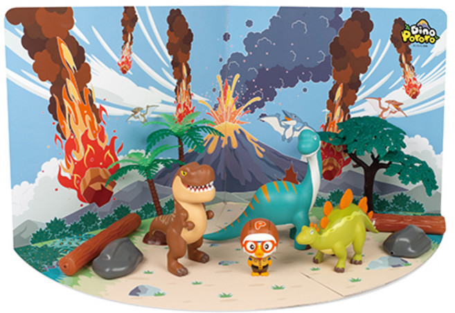 대영 뽀로로 공룡 플레이 세트 미니 동물피규어, 1세트