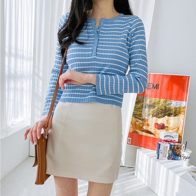 페이퍼먼츠 여성용 데일리 줄무늬 긴팔 니트 12987