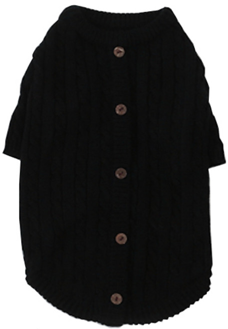 에이미러브즈펫 반려동물 꽈배기 니트 가디건, 블랙, 1개