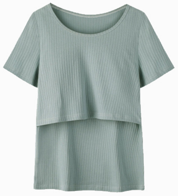 알럽마셀 출산 잠옷 모유 수유 반팔 티셔츠