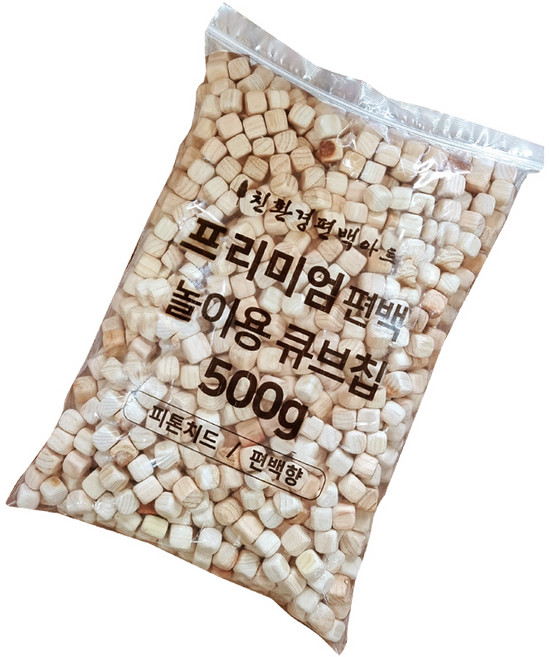 친환경편백아트 프리미엄 편백 큐브칩 촉감각완구 12~13mm 500g, 혼합색상, 1개