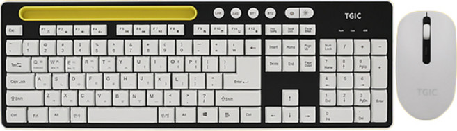 TGIC 컴퓨터 블루투스 5.0 무선 겸용 키보드 마우스 세트, 블랙, TGC-BMK520, 일반형