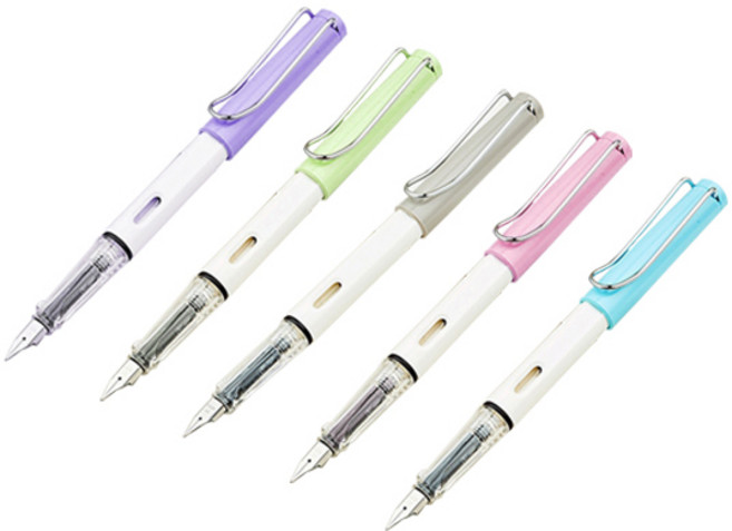 보급형 실용 만년필 0.5mm 5종 + 카트리지 50p 세트, F, 랜덤 발송 + 블랙