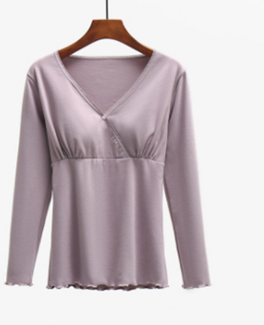 브이넥 임산부 수유티셔츠