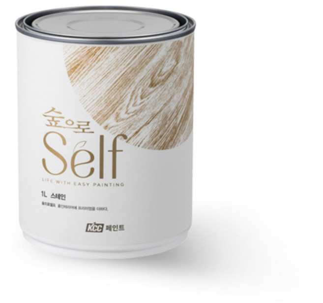 KCC숲으로 셀프 스테인 목재용 수성 페인트 무광, 클리어, 1L, 1개