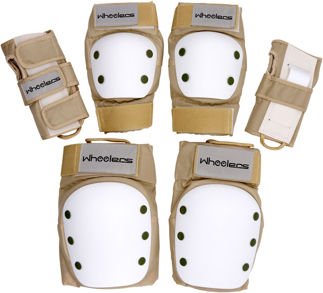 휠러스 스케이트보드 보호대 좌우 3종 세트, 베이지, 1세트