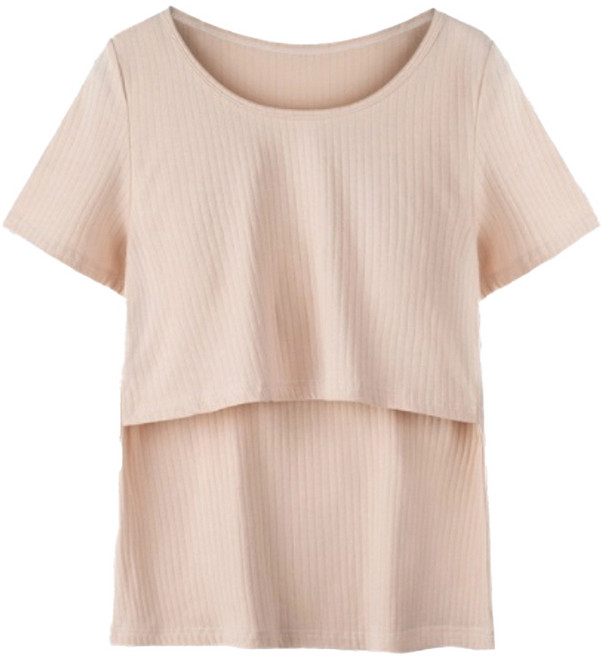 쎄오 임산부 반팔 베이직 코튼 수유 티셔츠