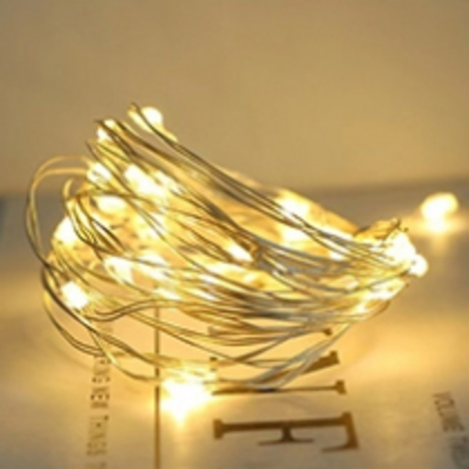 더깔끔 LED 야외 방수 정원 작은 등 20m 200구 + 리모컨 세트, 부드러운 화이트, 1개