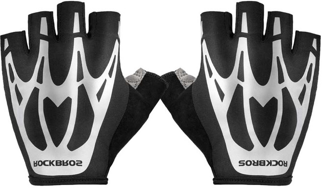 락브로스 충격방지패드 자전거 반장갑 S227, 블랙