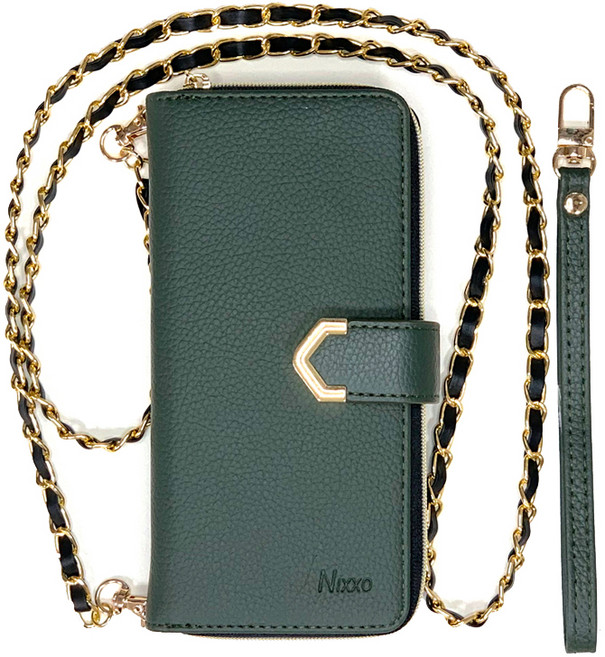 에스엠씨 크로스백 샤브르 휴대폰 지갑 다이어리 케이스 핸드 스트랩 + 롱 체인 스트랩