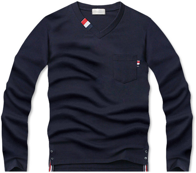 블루포스 남성용 제리온 브이넥 세미 슬림핏 무지 긴팔 티셔츠