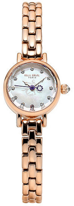 폴브리알 여성용 PB8030RG06 탄생석 6월 알렉산드라이트 쿼츠 메탈시계 20mm