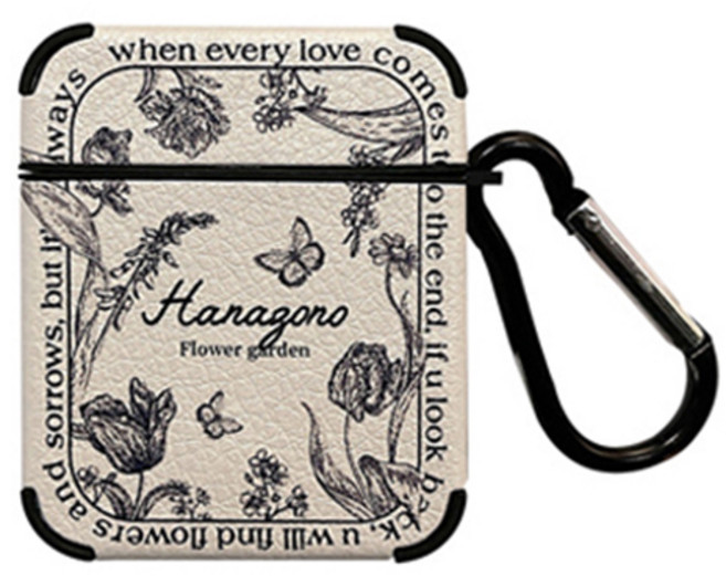 고지비 에어팟 1 / 2세대 케이스, 화이트장미, 1개