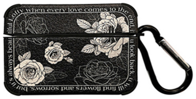 고지비 에어팟 프로 케이스, 블랙장미, 1개