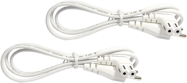 마하링크 국산 AC 8자 코드 파워케이블 ㄱ자 화이트 CP-1481, 2개, 2m