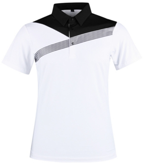 럭스골프 루센 남성용 배색 반팔 골프셔츠 BLU2M404