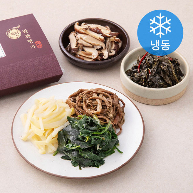 녹선 맛깻잎들기름볶음 + 맛건표고버섯볶음 + 맛취나물 + 맛도라지나물 + 맛고사리나물 세트(냉동), 1개