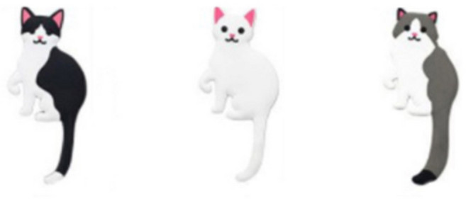 아필코 다용도 동물 벽걸이 후크 3종 세트, 고양이, 1세트