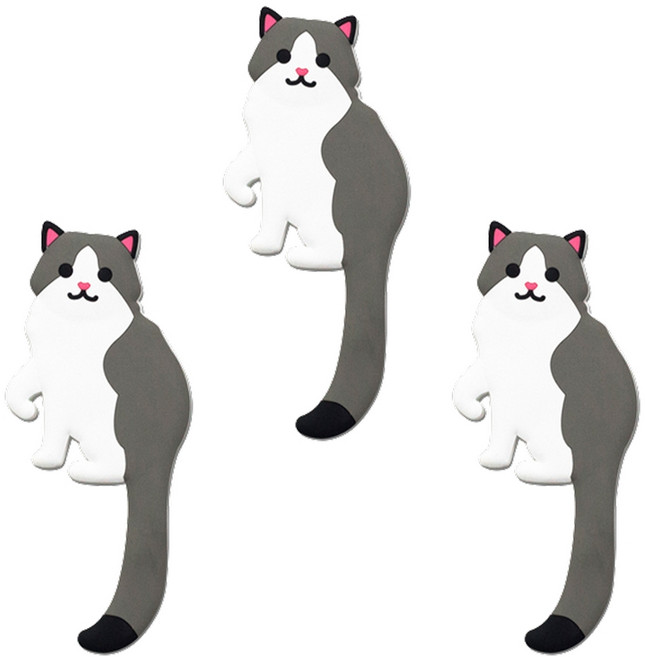 아필코 다용도 동물 벽걸이 후크, 고양이 3, 3개