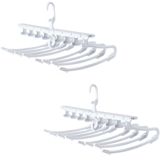 모벨리 8단 접이식 바지걸이, 화이트, 2개입