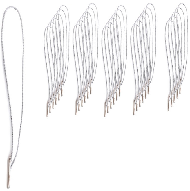 데이모드 라벨용 무핀 실고리 끈, 08 실버팁 + 실버끈, 200개