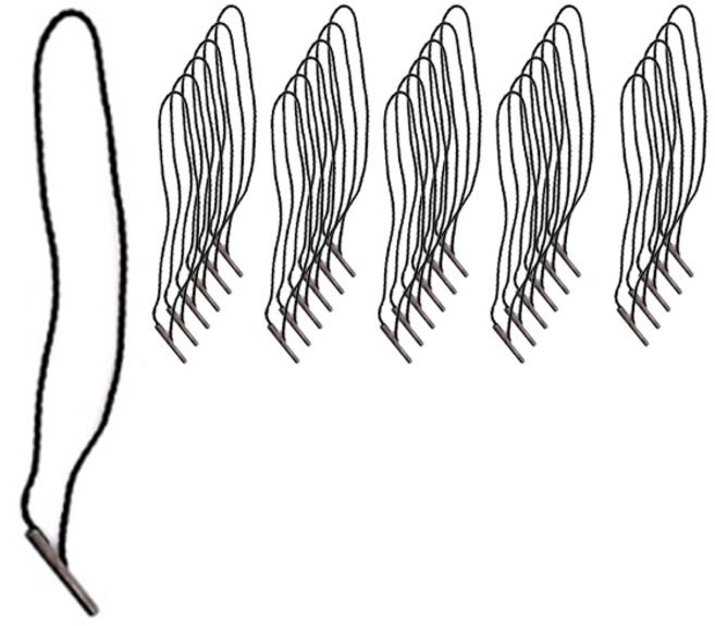 데이모드 라벨용 무핀 실고리, 06 블랙팁 + 블랙끈, 300개