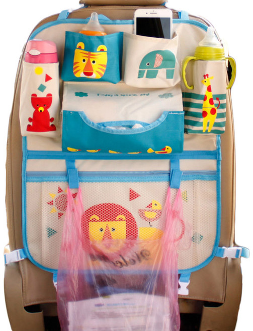 아이끌레 포켓 파우치 차량용 킥매트, 사자, 1개