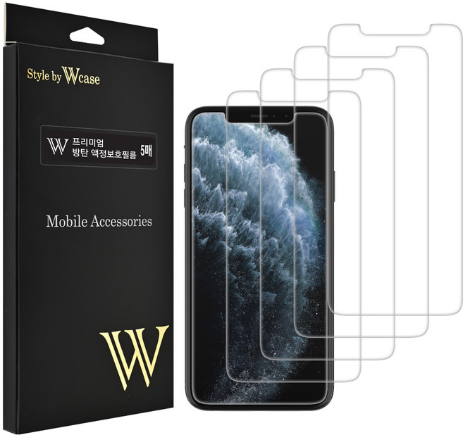 더블유케이스 프리미엄 휴대폰 액정보호필름 5p, 1세트